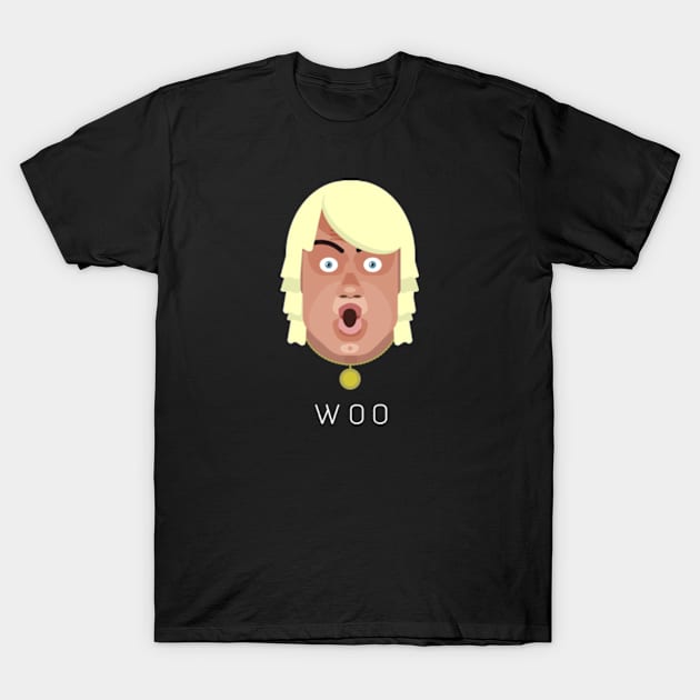 Ric Flair Head (with Text) T-Shirt by FITmedia